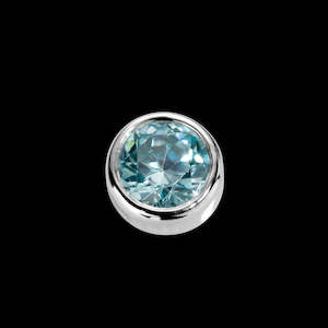 Stow Courage Charm | Silver Aquamarine CZ