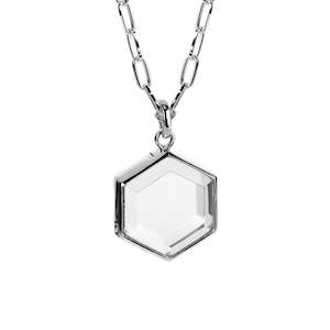 Stow Medium Hexagon Faceted Glass Locket