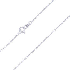 Omnia Sterling Silver 1:3 Figaro 40cm Chain