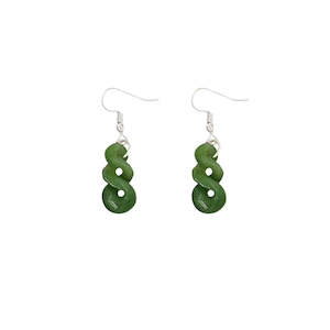 Wild at Heart Double Twist 22mm Pounamu Earrings