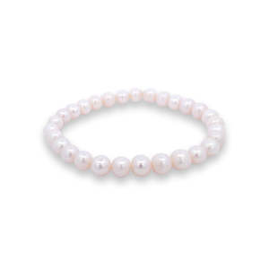 Allura White Fresh Water Pearl Stretch Bracelet | 18cm