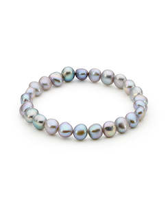 Allura Audrey Grey Pearl Stretch Bracelet