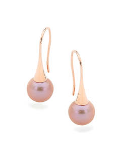 Allura Mimi Pink Pearl 9k Rose Gold Hook Earrings