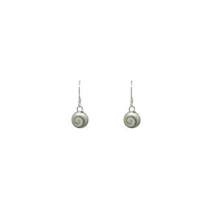 Luna Round Hook Earrings | Silver | Catseye Shell