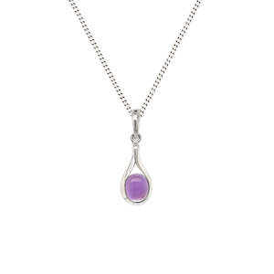 Luna 'Autonoe' Twist Necklace | Silver | Amethyst | 45cm