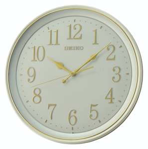 Watch: Seiko White and Gold Wall Clock