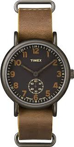 Gents Timex Weekender Brown Leather Strap Watch TW2P86800