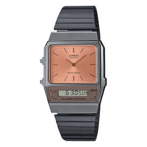 Watch: Grey Metal Casio Vintage Dual time Watch