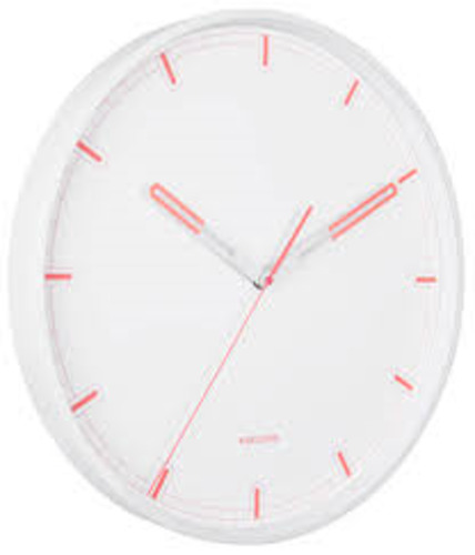 Watch: Karlsson Dipped White/Coral Wall Clock