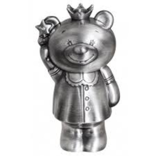 Pewter Princess Bear Money Box