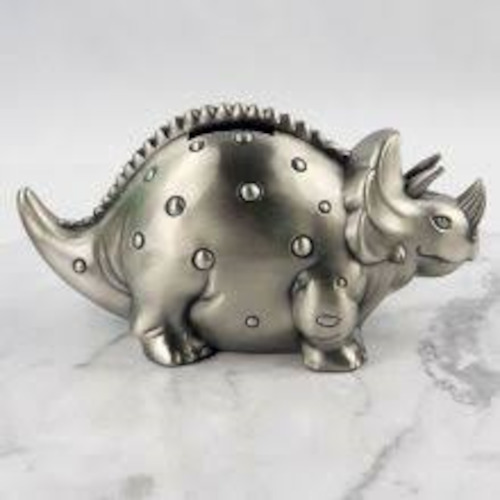 Pewter Dinosaur Money Box