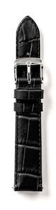 Watch: Quick Release Leather Watch Strap - Black Alligator