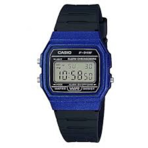 Casio Digital Watch Blue case vintage Black Band