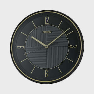 Seiko Gold and Black Wall Clock QXA816J