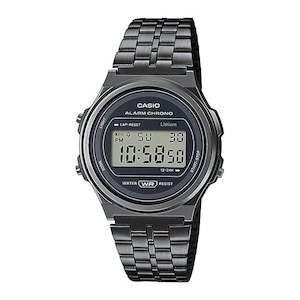 Casio Vintage Round Digital Watch - Black Metal