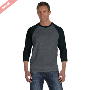 2184 Anvil Adult Heavyweight Raglan 3 Qtr Sleeve Tee- Clearance