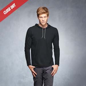 987 Anvil Adults Lightweight Long Sleeve Hooded T-Shirt