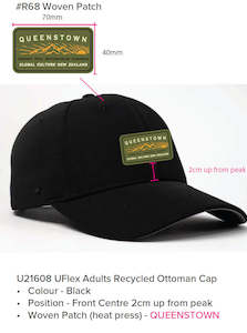 GC U21608R Black Cap With Rectangle Queenstown Adhesive Patch