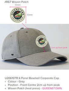 GC U20610TR Grey Cap With Round Queenstown Adhesive Patch