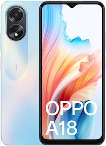 Telephone including mobile phone: OPPO A18 (Dual Sim, 128GB/4GB, 6.56”) – Blue - Premium Deals