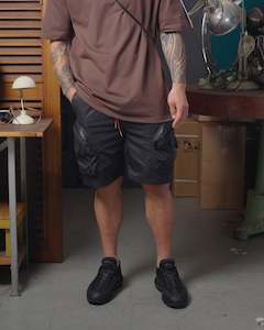 MA-1 Flight Nylon Cargo Shorts (Black)