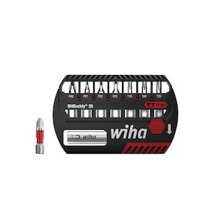 Wiha BitBuddy® TY bit set, 29 mm Phillips, Pozidriv, TORX®, 8-pcs., 1/4″ C6,3 (42137)