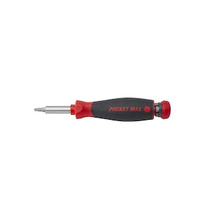 Wiha Screwdriver with bit magazine PocketMax® magnetic Mixed with 8 bits, 1/4″ (45292)