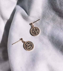 Plated 18K Gold All Seeing Earrings