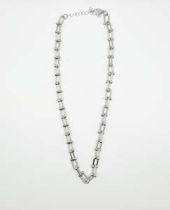 Horseshoe Link Silver Chain Necklace