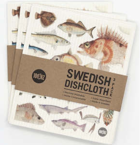 Fishes of New Zealand Swedish Dishcloths Set of 3