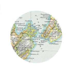 Placemats Coasters: Vintage Map of Marlborough Cook Strait Placemat