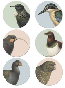 Placemats Coasters: Placemats 100% NZ Hushed Bird