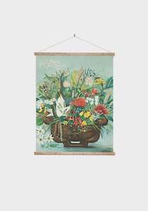 Native Flowers Canvas Wall Chart NZ Made