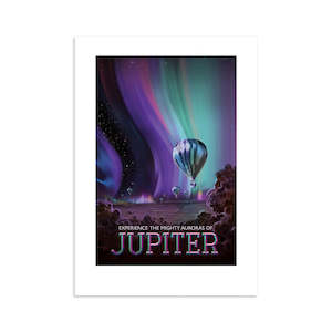 NASA Jupiter Travel Black Framed A4 Print With Black Mat