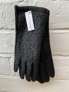 Stella + Gemma Black Boucle Gloves