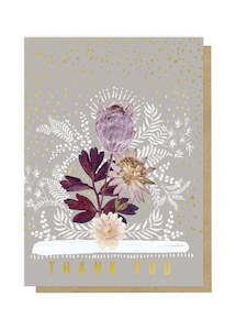 THANK YOU FLOWERS PAPAYA CARD