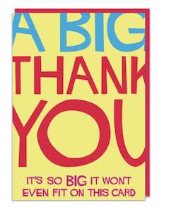 Thank You Cards: A Big Thank You Jumbo Card