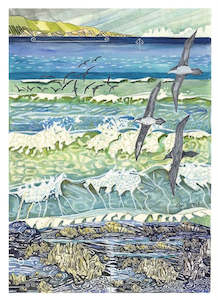 A Wavy Pacific Shore Card