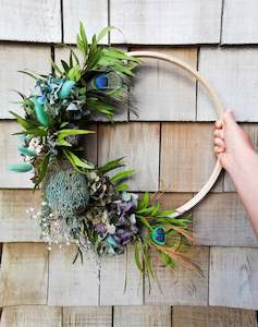 Blue dried wreath