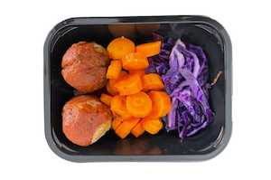 Mexican Beef Meatballs with Tomato Chipotle Sauce and Braised Red Cabbage with V…