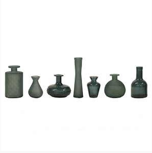 Bilbao Spanish Recycled Glass Smoke Green Set/7