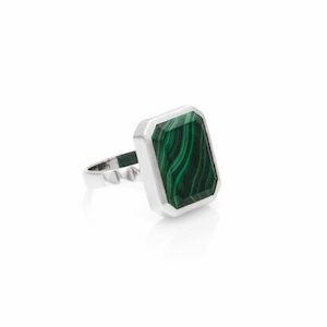 Athena Ring Green Malachite/Silver