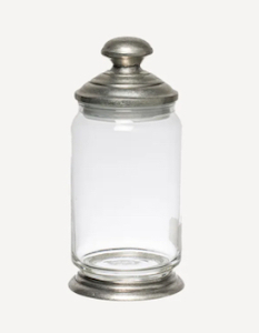 Glass and Pewter Storage Jar