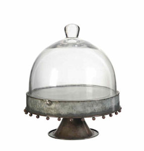 Knox Pedestal Plate with Glass Dome