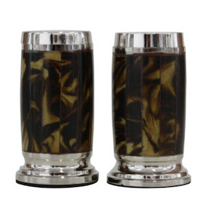 Tortoiseshell Salt and Pepper Shakers