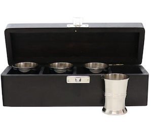 Construction project management service: Brass set 4 Shot Cups