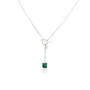 Athena Necklace Green Malachite/Silver