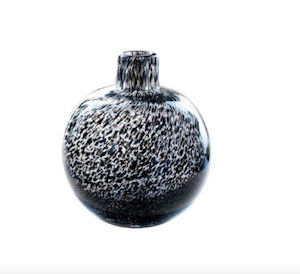 Black Leopard Print Bud Vase