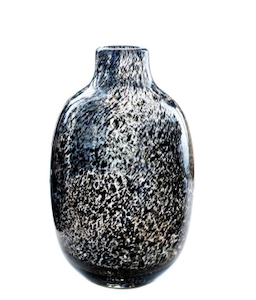 Black Leopard Print Tall Bud Vase