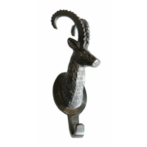 Antelope Head Hook In Pewter Black Finish